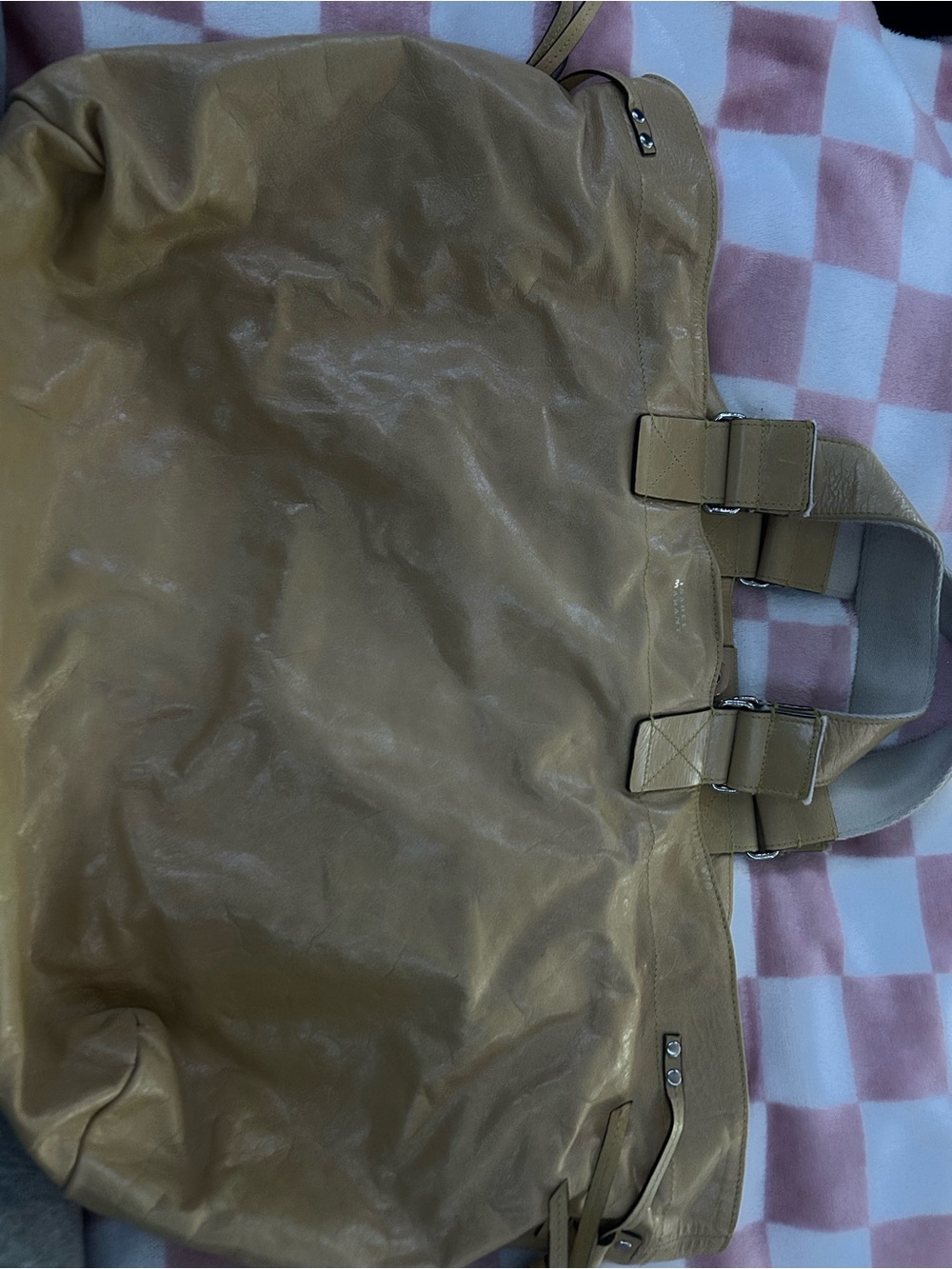 Isabel Marant Light Brown Leather Tote with Dual Handles